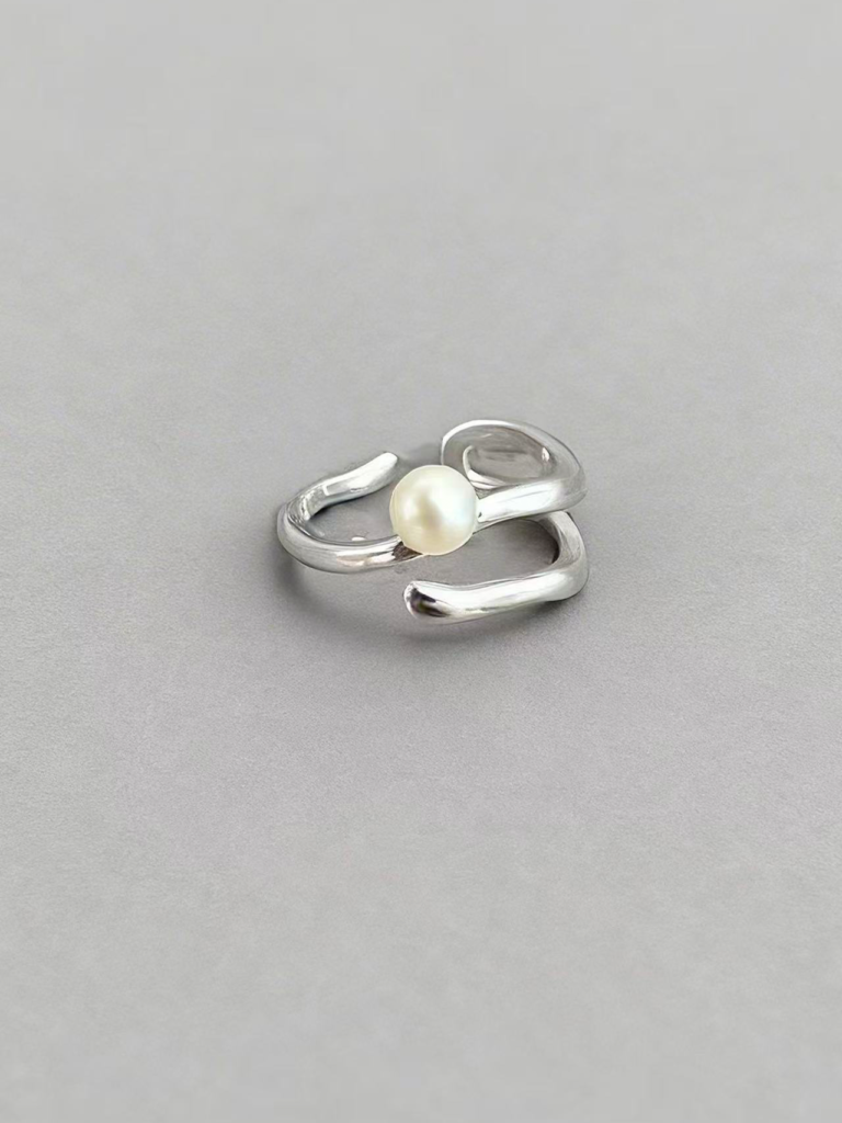 Dual Orbit Pearl Ring