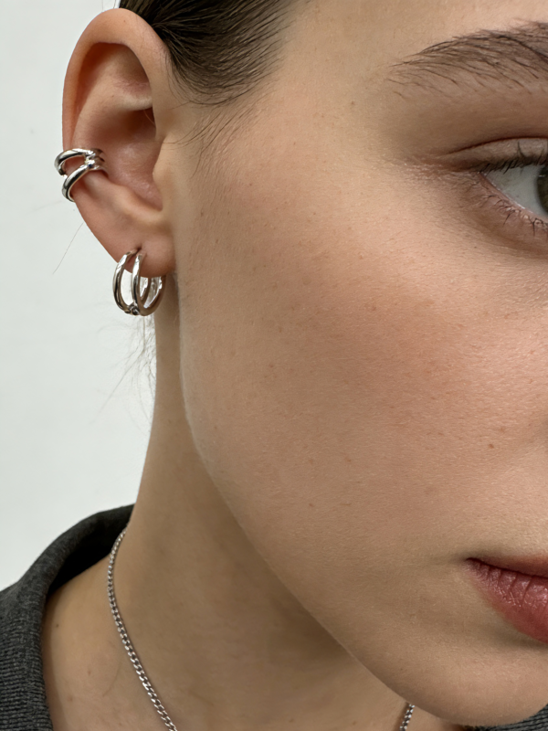 Aera Silver Clip Earrings