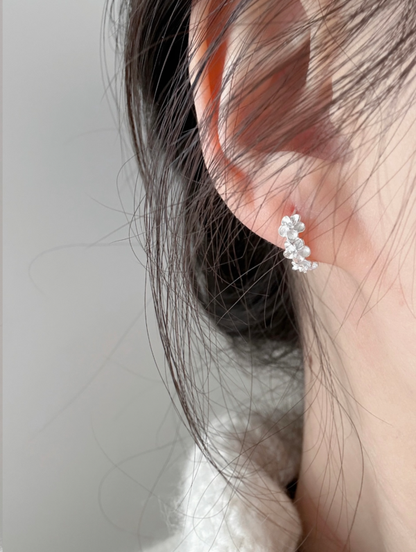 Flora Silver Cluster Earrings