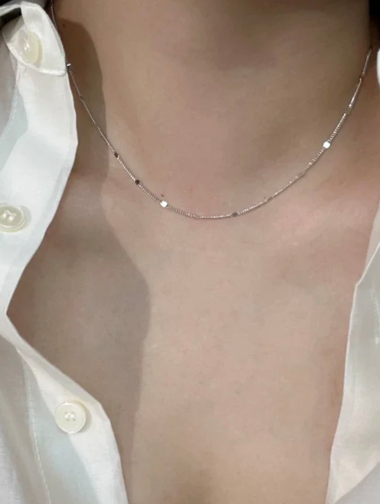 Lume Silver Bead & Link Necklace